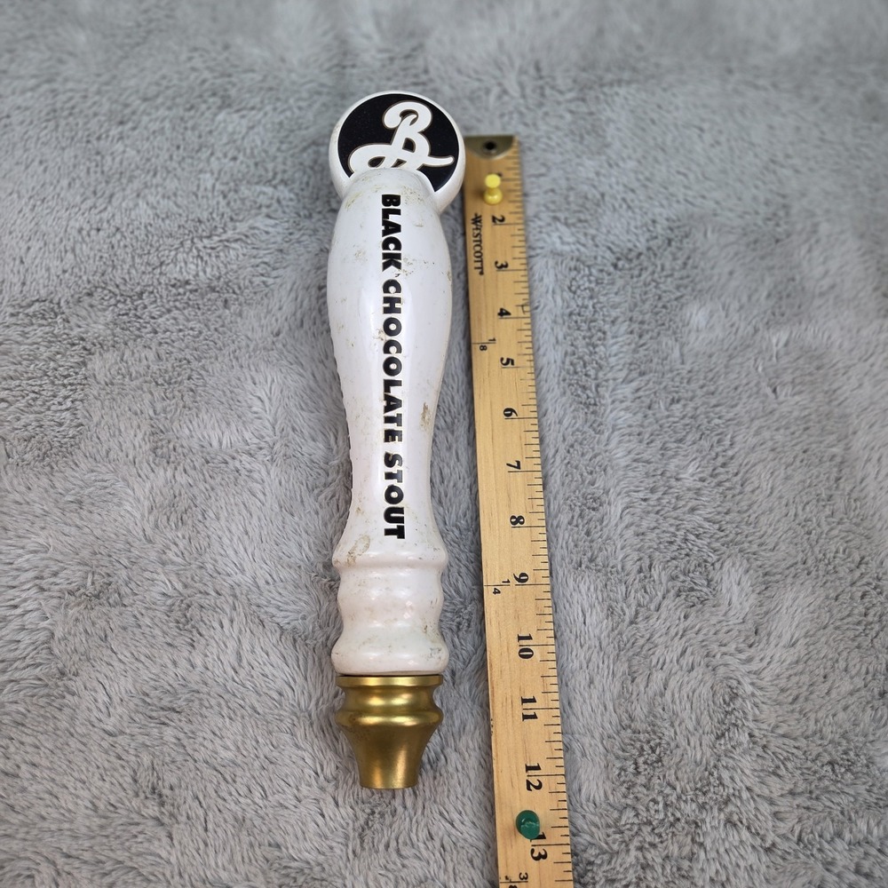 Brooklyn Brewery Tap Handle OS Black Chocolate Stout Ceramic White Gold